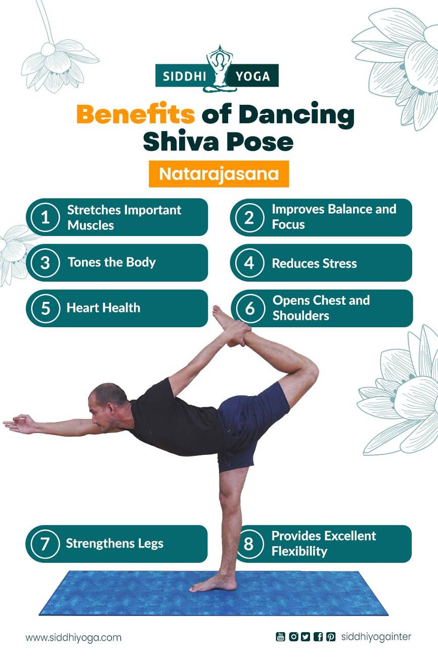 Natarajasana Dancing Shiva Pose benefits steps precautions
