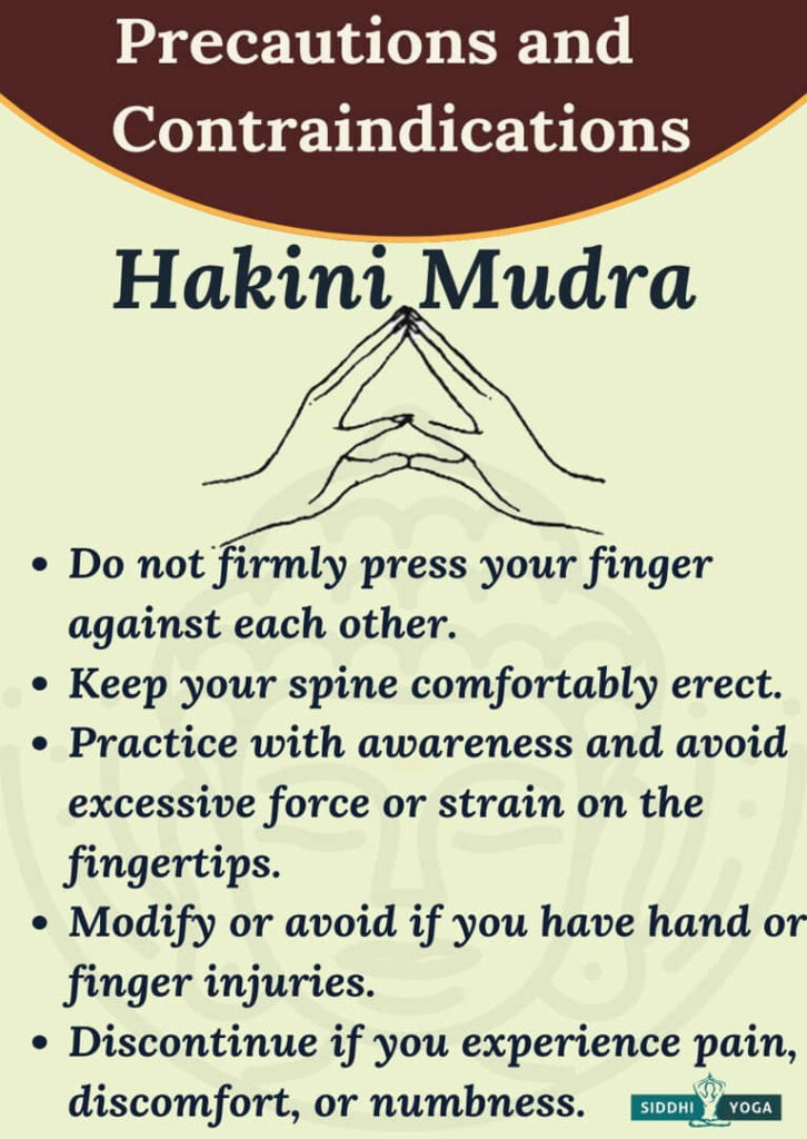 hakini mudra precautions