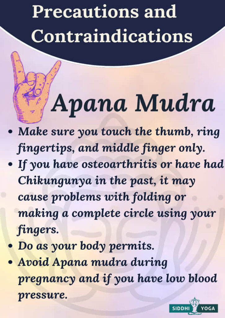 Precauciones de apana mudra