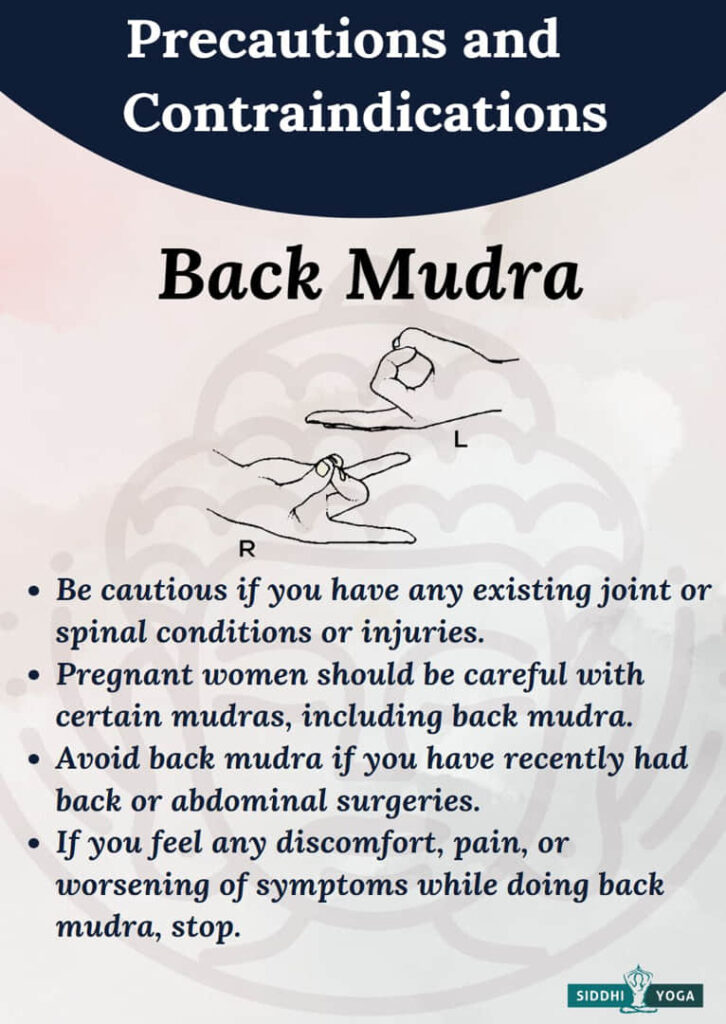 back mudra precautions