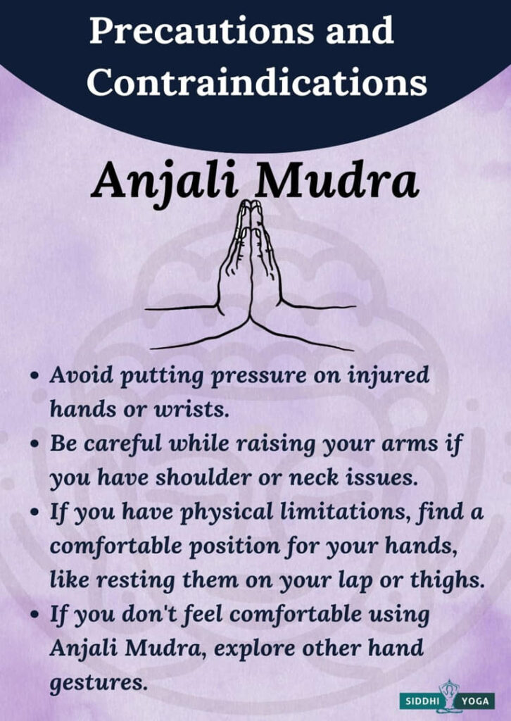anjali mudra precautions